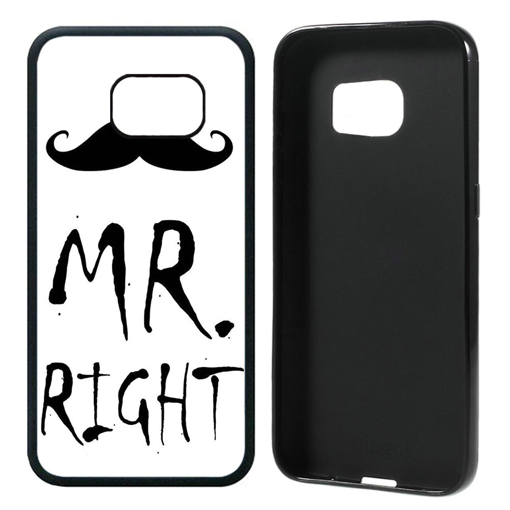 Valentines Lovers Gift Love Sweet Couple Mr Mrs Right Cute Retro Case for Samsung Galaxy S7